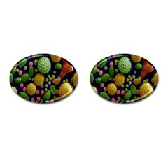 Colorized Pollen Macro View Cufflinks (oval) by Nexatart