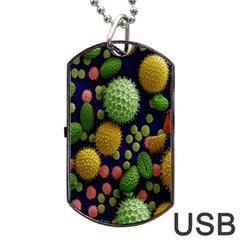 Colorized Pollen Macro View Dog Tag Usb Flash (one Side)