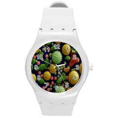 Colorized Pollen Macro View Round Plastic Sport Watch (m) by Nexatart