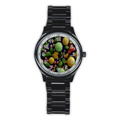 Colorized Pollen Macro View Stainless Steel Round Watch by Nexatart