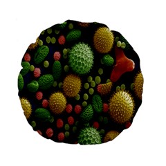 Colorized Pollen Macro View Standard 15  Premium Flano Round Cushions by Nexatart