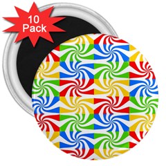 Colorful Abstract Creative 3  Magnets (10 pack) 