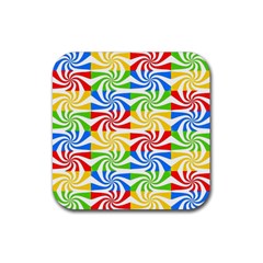 Colorful Abstract Creative Rubber Coaster (Square) 