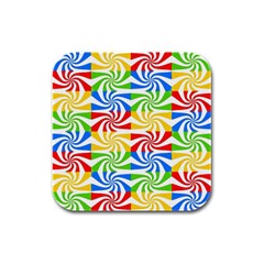 Colorful Abstract Creative Rubber Square Coaster (4 Pack)  by Nexatart