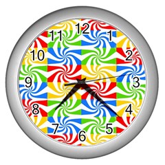 Colorful Abstract Creative Wall Clocks (Silver) 