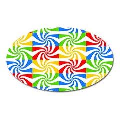 Colorful Abstract Creative Oval Magnet