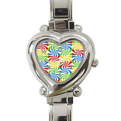 Colorful Abstract Creative Heart Italian Charm Watch by Nexatart