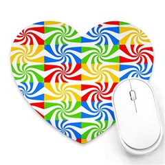 Colorful Abstract Creative Heart Mousepads