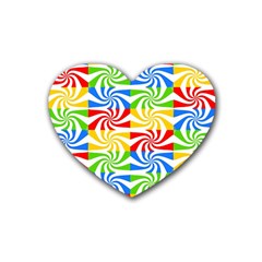 Colorful Abstract Creative Rubber Coaster (Heart) 