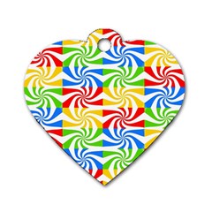 Colorful Abstract Creative Dog Tag Heart (One Side)