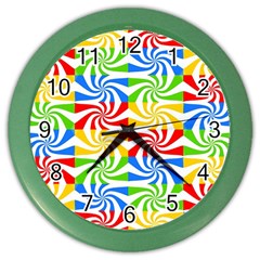 Colorful Abstract Creative Color Wall Clocks by Nexatart