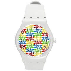 Colorful Abstract Creative Round Plastic Sport Watch (M)