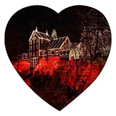 Clifton Mill Christmas Lights Jigsaw Puzzle (heart) by Nexatart