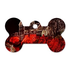 Clifton Mill Christmas Lights Dog Tag Bone (two Sides) by Nexatart