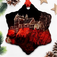 Clifton Mill Christmas Lights Snowflake Ornament (two Sides) by Nexatart