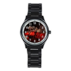 Clifton Mill Christmas Lights Stainless Steel Round Watch by Nexatart