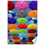 Color Umbrella Blue Sky Red Pink Grey And Green Folding Umbrella Painting Canvas 12  x 18   11.88 x17.36  Canvas - 1