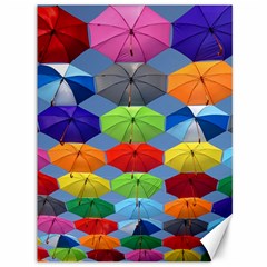 Color Umbrella Blue Sky Red Pink Grey And Green Folding Umbrella Painting Canvas 36  X 48   by Nexatart