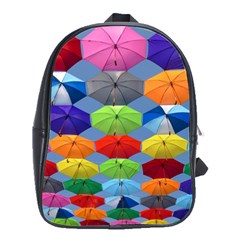 Color Umbrella Blue Sky Red Pink Grey And Green Folding Umbrella Painting School Bags(large)  by Nexatart