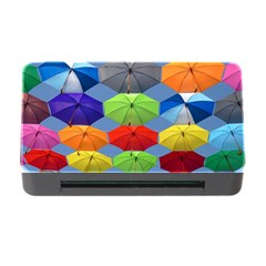 Color Umbrella Blue Sky Red Pink Grey And Green Folding Umbrella Painting Memory Card Reader With Cf by Nexatart