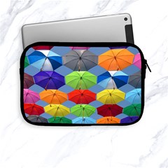 Color Umbrella Blue Sky Red Pink Grey And Green Folding Umbrella Painting Apple Ipad Mini Zipper Cases by Nexatart