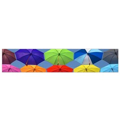 Color Umbrella Blue Sky Red Pink Grey And Green Folding Umbrella Painting Flano Scarf (small)