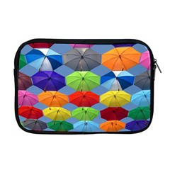 Color Umbrella Blue Sky Red Pink Grey And Green Folding Umbrella Painting Apple Macbook Pro 17  Zipper Case