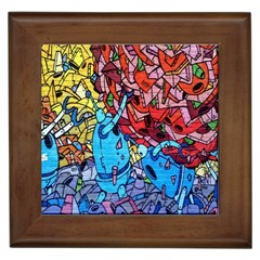 Colorful Graffiti Art Framed Tiles