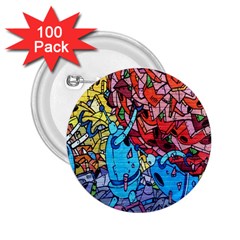 Colorful Graffiti Art 2 25  Buttons (100 Pack)  by Nexatart