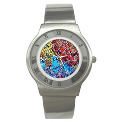 Colorful Graffiti Art Stainless Steel Watch by Nexatart