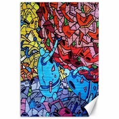 Colorful Graffiti Art Canvas 12  X 18   by Nexatart