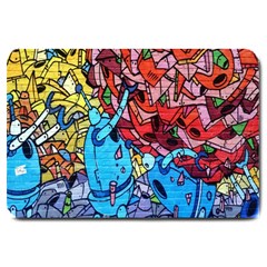 Colorful Graffiti Art Large Doormat  by Nexatart