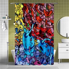 Colorful Graffiti Art Shower Curtain 48  X 72  (small)  by Nexatart