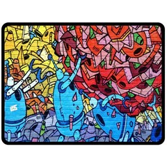 Colorful Graffiti Art Double Sided Fleece Blanket (large)  by Nexatart