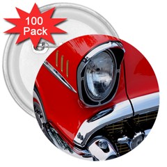 Classic Car Red Automobiles 3  Buttons (100 Pack)  by Nexatart