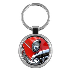 Classic Car Red Automobiles Key Chains (round)  by Nexatart