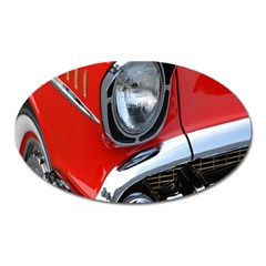 Classic Car Red Automobiles Oval Magnet by Nexatart