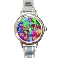 Compression Pattern Generator Round Italian Charm Watch by Nexatart