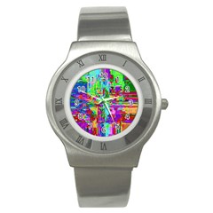 Compression Pattern Generator Stainless Steel Watch by Nexatart