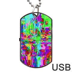 Compression Pattern Generator Dog Tag Usb Flash (one Side) by Nexatart