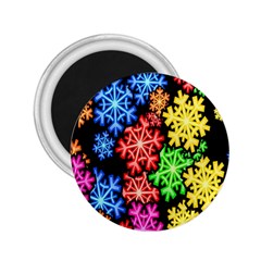 Colourful Snowflake Wallpaper Pattern 2 25  Magnets