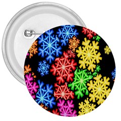 Colourful Snowflake Wallpaper Pattern 3  Buttons by Nexatart