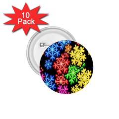 Colourful Snowflake Wallpaper Pattern 1 75  Buttons (10 Pack)