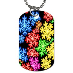 Colourful Snowflake Wallpaper Pattern Dog Tag (one Side) by Nexatart