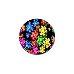 Colourful Snowflake Wallpaper Pattern Golf Ball Marker by Nexatart