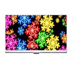 Colourful Snowflake Wallpaper Pattern Business Card Holders by Nexatart