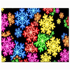 Colourful Snowflake Wallpaper Pattern Mini Button Earrings