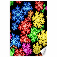 Colourful Snowflake Wallpaper Pattern Canvas 24  X 36 