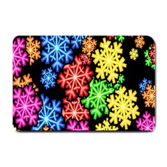 Colourful Snowflake Wallpaper Pattern Small Doormat  by Nexatart