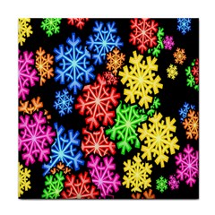 Colourful Snowflake Wallpaper Pattern Face Towel